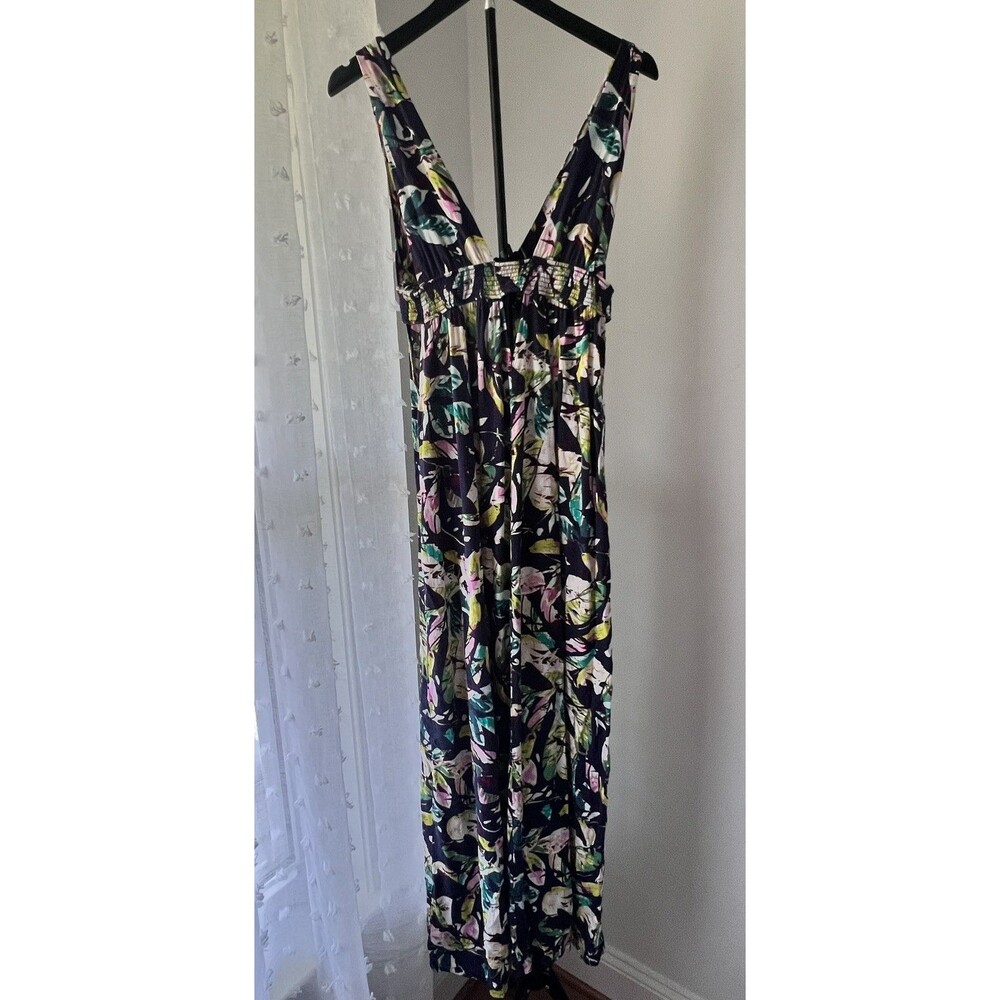 Forever 21 Women's Navy Hawaiian Floral Sleeveless Maxi Dress - Size M